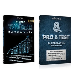 BİLFEN 8. Sınıf Matematik Tam Ölçme - Protest Soru Bankası ( 2 Kitap)