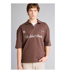 Defacto 26Y801003356 Açık Kahverengi Erkek T-Shirt F8676AX/BN151