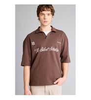 Defacto 26Y801003356 Açık Kahverengi Erkek T-Shirt F8676AX/BN151