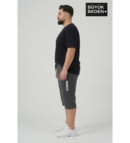 Büyük Beden Erkek Kapri Şort Brooklyn Baskılı Rahat Kalıp 3XL-6XL SPR26BSR591-02