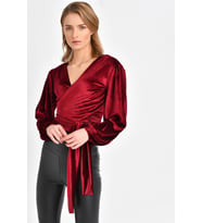 KADİFE ANVELOP BLUZ  (Bordo)