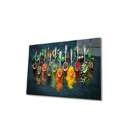 Miyrem Glasses Collection -A1^#  Baharatlar 4mm Dayanıklı Cam Tablo Temperli Cam (Çok Renkli)