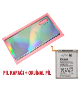 Samsung Galaxy NOTE 10 PLUS Arka Pil Batarya Kapağı + PİL (CAM) GRİ