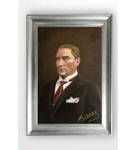 Gümüş Çerçeveli Atatürk Tablo cv952