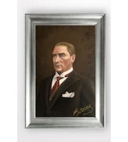Gümüş Çerçeveli Atatürk Tablo cv952