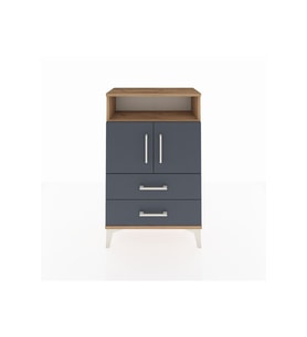 Arges Komodin 2 Raflı 2 Çekmeceli 2 Kapaklı 60x30x96 Çam-Antrasit