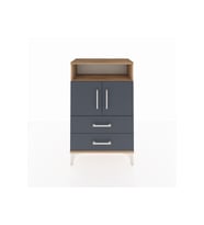 Arges Komodin 2 Raflı 2 Çekmeceli 2 Kapaklı 60x30x96 Çam-Antrasit