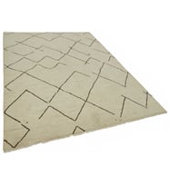 Siyah Halı Modern Stil Geometrik Desenli Yünlü Karışım El Dokuma Salon Halısı Soyut