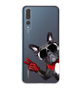 PrintiFy Huawei P20 Pro ile Uyumlu 1mm Slim Fit Köpek 2 050e Baskılı Şeffaf  Kılıf
