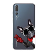 PrintiFy Huawei P20 Pro ile Uyumlu 1mm Slim Fit Köpek 2 050e Baskılı Şeffaf  Kılıf