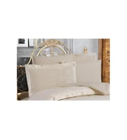 Jardin Bambu Jakar Kumaş Krem İkili  Oksford Yastık Kılıfı 60x80 Cm 1348