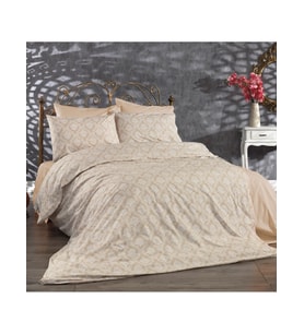 Çift Kişilik Pamuklu Nevresim Seti 200X220 Nevresim ve 2 Adet 50X70 Yastık Kılıfı , Makiteks