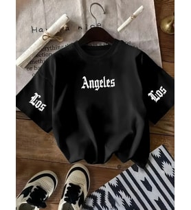 AMOR MAN BÜYÜK BEDEN ÖZEL TASARIM LOS ANGELES KOL BASKILI TER TUTMAYAN PAMUK MODERN BATTAL ERKEK T-SHIRT