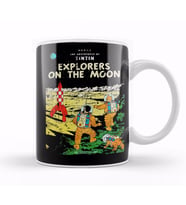 The Adventures Of Tintin Explorers On The Moon Vintage Style Cover Kupa Bardak Porselen