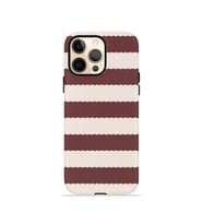 iPhone 12 Pro Vorian Çift Katmanlı Kılıf Plum Cream Stripe