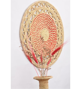 Vinca Hasır Duvar Tabağı_ kırmızı_ 40 cm