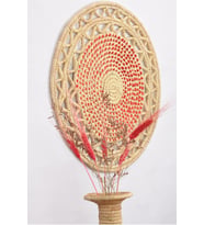 Vinca Hasır Duvar Tabağı_ kırmızı_ 40 cm