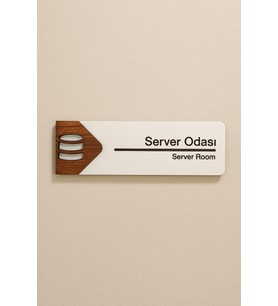 Lucena Server Odası Ofis Oda Kapı İsimliği Yönlendirme Tabelası Levhası Kişiselleştirilebilir