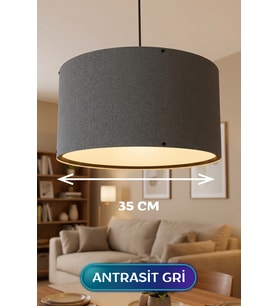 Antrasit Gri Kumaş Başlıklı Sarkıt ize 35 CM