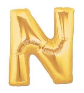 N Harf Folyo Balon Altın Renk 40 İnç