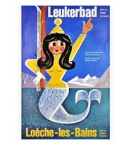 Leukerbad, Station Thermale, Kayak Posteri Tablo Ahşap Poster Dekoratif