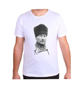 Atatürk Baskılı Tişört (Beyaz)