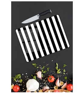 Siyah BeyazCam Kesme  ve Sunum Tahtası 25 X 35 Cm