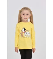 Toontoy Kız Çocuk Köpekli Ayı Baskılı Sweatshirt (Koyu Sarı)