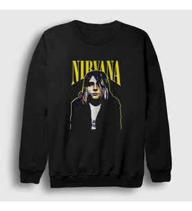 Presmono Unisex Siyah Cobain Nirvana Sweatshirt 99041tt