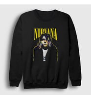 Presmono Unisex Siyah Cobain Nirvana Sweatshirt 99041tt
