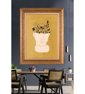 Altın Varaklı  Çerçeveli Paspartulu Tablo ndd1026 (Gold)