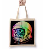 Astronot Cat Kedi Bez Çanta Uzun Saplı