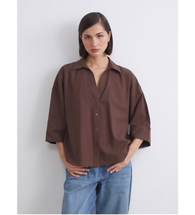 LCW Vision Kahverengi Oversize Kadın Gömlek