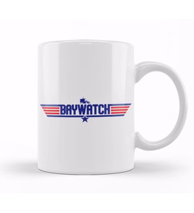 Baywatch Top Gun Logo Kupa Bardak Porselen