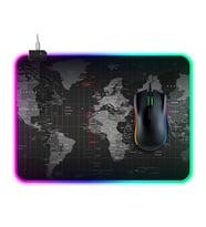 ALLY Dünya Desenli RGB Led Işıklı Oyuncu Mouse Pad 300*250*4MM-(5775) - SSSSSS5406-5353