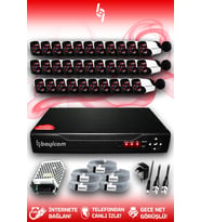 BAYICAM 32 Kameralı Panda 32 Dış Kamera Set HDD'siz Full HD Gece Görüşlü Güvenlik Kamerası Sistemi