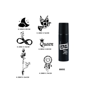 Düş Kapanı Sonsuzluk Spray Tattoo Geçici Dövme Seti Dark Siyah Sprey