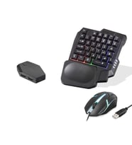 Mobil Oyun Klavye Mouse Dönüştürücü Seti Rgb Siyah ND762