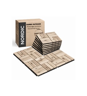 NORDIC Akasya Parke Masif geçmeli Karo Deck yağsız Naturel Ahşap yer döşemesi