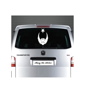 Ay Yıldız Kartal Göktürkçe Türk Oto Sticker Beyaz 30*25 Cm