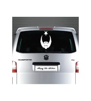 Ay Yıldız Kartal Göktürkçe Türk Oto Sticker Beyaz 30*25 Cm