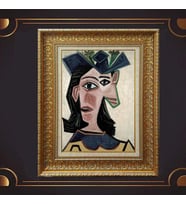 Gold Altın Kalın Çerçeveli Paspartulu Tablo c1786