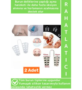 Özel Model Rahat Nefes Alıp Verme Horlama Azaltıcı Uyku Bozukluğu Önleyen Burun Delik Aparatı 2 Adet