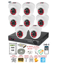 FURY 8 Kameralı 5mp 3.6mm Lens 2mp Görüntü 6 Atom Led Gece Görüşlü FullHd Güvenlik Kamerası 1412A 500GB