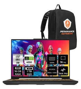 Asus Tuf Gaming F16 Intel Core Ultra 5 210H 16GB 1tb SSD RTX4050/6GB 140W 16" Fhd+ 144Hz Fdos Taşınabilir Bilgisayar & Per4 Çanta FX607VURL145P308