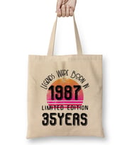 1987 Birthday Gift - Made, Born in 1987 Gift - 35th Year Old Birthday Gift Vvintage Style Bez Çanta Uzun Saplı