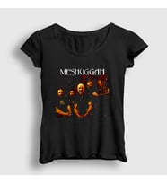 Presmono Kadın Siyah Band Meshuggah T-Shirt 163937tt