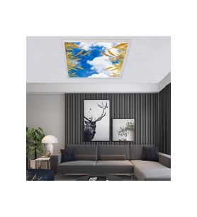 Salon Avize Modeli - 60watt Aydınlatma -60cmx60cm -led Işık Avize- Baskılı Tasarım-tavana Yapışık