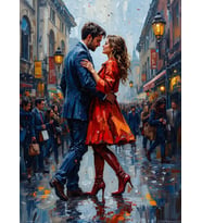 Nova Puzzle 1000 Parça Yağmurlu Bir Aşk Hikayesi Puzzle - Dans Eden Kadın ve Erkek