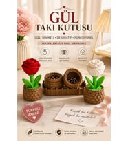 Örgü Dokulu Gizli Bölmeli Çiçekli Takı Kutusu, Şık ve Pratik Saklama